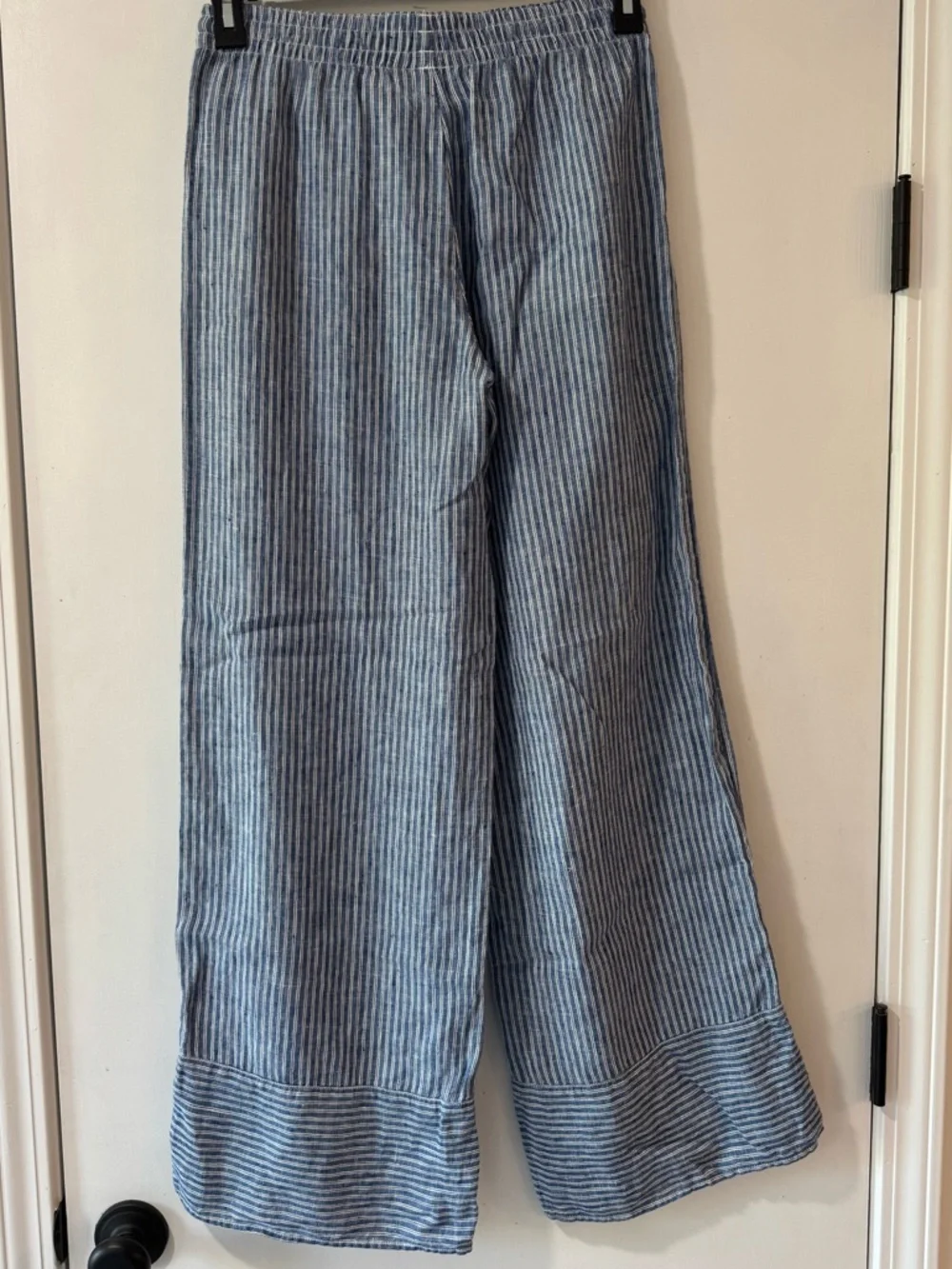 Ralph Lauren Striped Wide-Leg Drawstring Pants in Light Blue - Picture 7 of 7